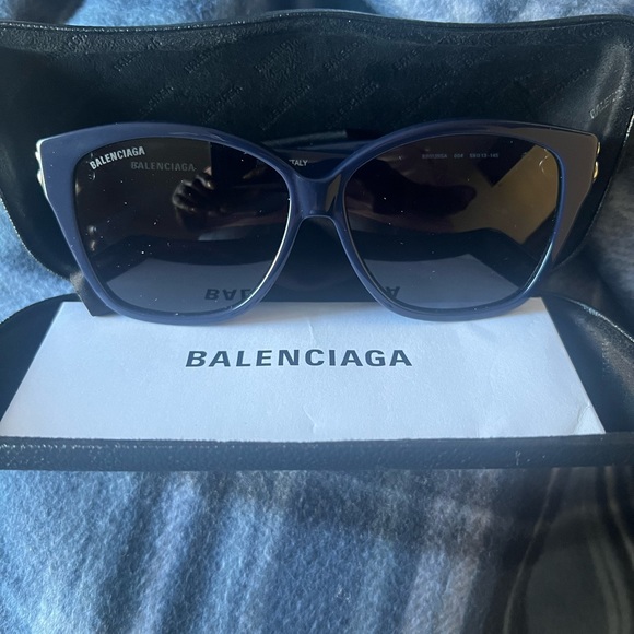 59mm Balenciaga Sunglasses Blue & Silver - Picture 12 of 12